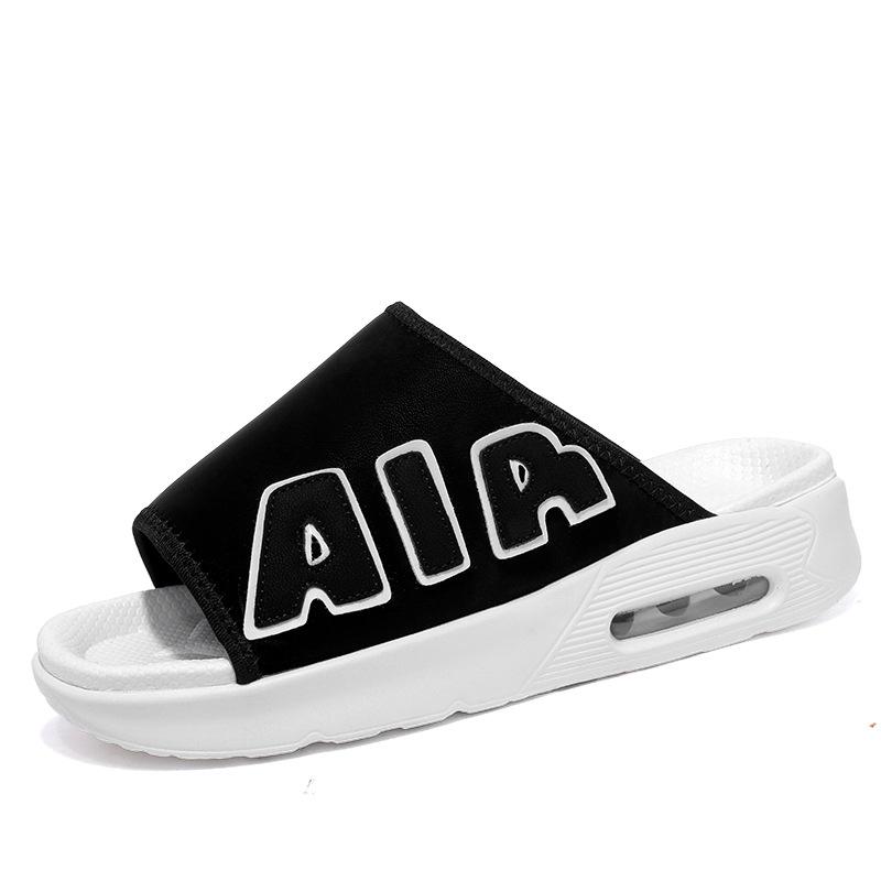 

Slippers men s summer wear trend outdoor thick bottom air cushion beach cool slippers new non-slip sports one-word 39