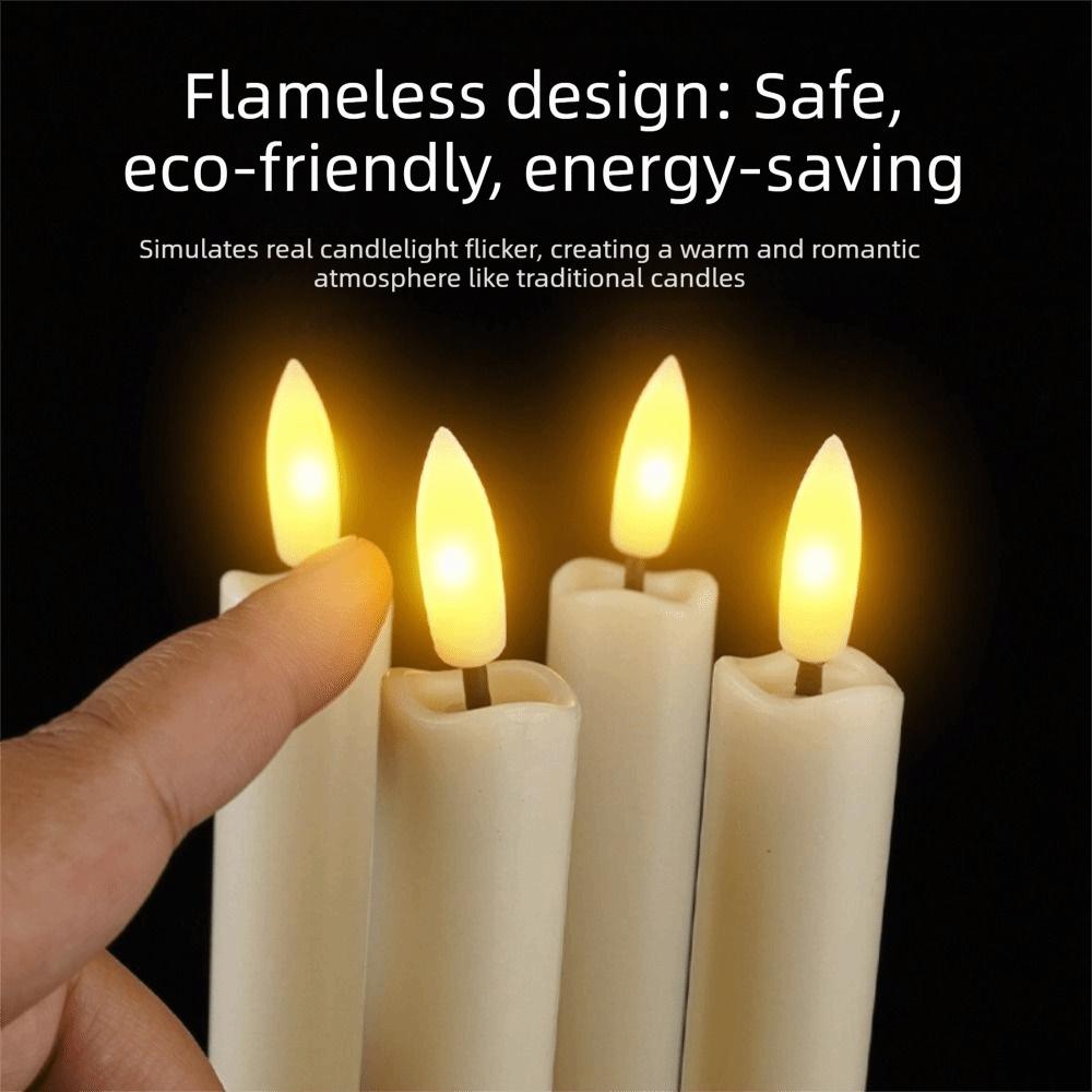 Remote Controlled 3D Flame Flickering Candles Real Waxy Texture Fake Candle Lights  Christmas Décor