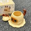 Cartoon Cute Ceramic Mug With Lid Spoon Creative Large Capacity Coffee Cup Couple Office