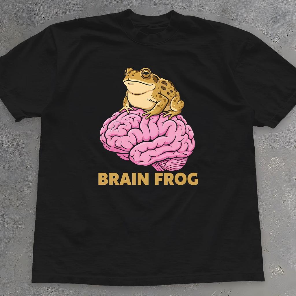 Brain Frog Shirt - Funny Frog Graphic T-Shirt - Unisex Cotton Tee