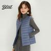 White Goose Down Coat Single-breasted Women Jacket Fall Winter Insulated Vest Sleeveless Padded Round Lightweight