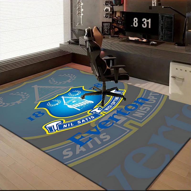 Ever-ton Football Club Crest Printed Office Carpet Chair Cushion Entryway Rug, Rugs for Living Room, Bedroom Christmas gifts