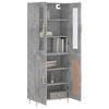 VidaXL Buffet haut Gris béton 69,5x34x180 cm Bois d'ingénierie 3198333