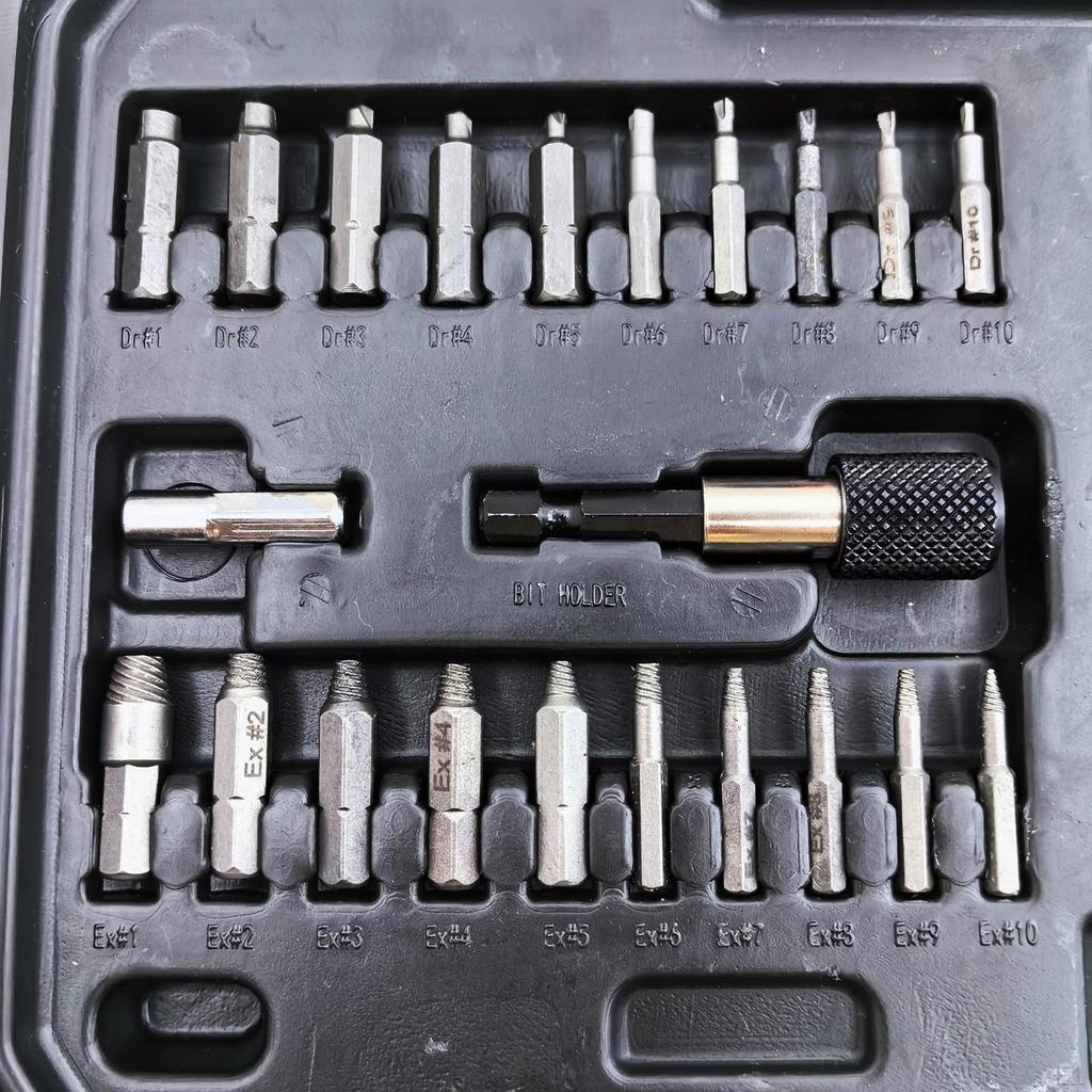 48x Screw Bolt Extractor Set Accessories with Case Remover Socket for Damaged Stripped