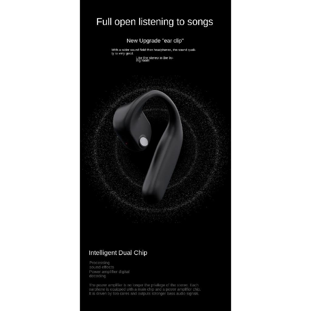 Single Ear Open Ear TWS Wireless Headphones with Long Battery Life Bluetooth 5.3 Gaming Headset