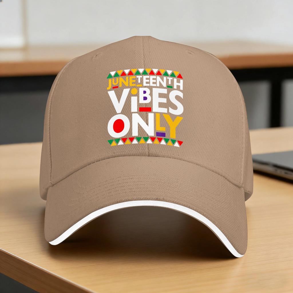 Summer Casual Baseball Cap Juneteenth Vibes Only 1865 African American Outdoor Sports Trucker Hat For Men Adult Snapback Cap