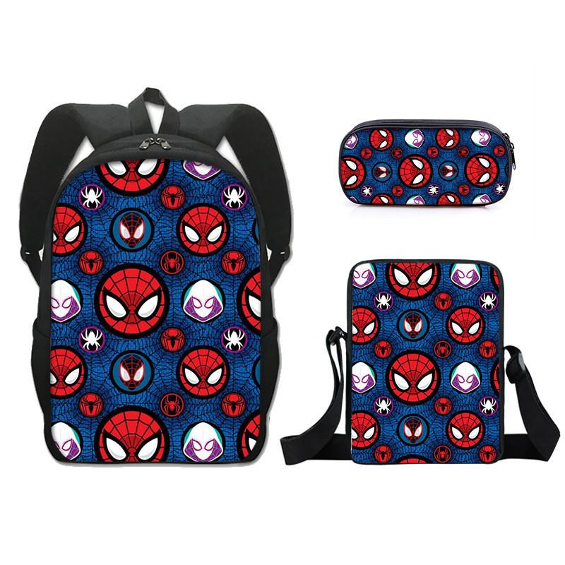 Spider Man Backpack Set With Lightweight Durable Material For School Students And Commuters
