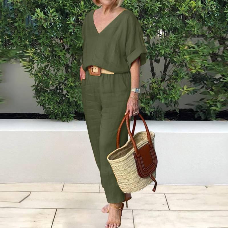 2024 Women's Loose V-Neck Multicolor Sportswear Set for Spring/Summer