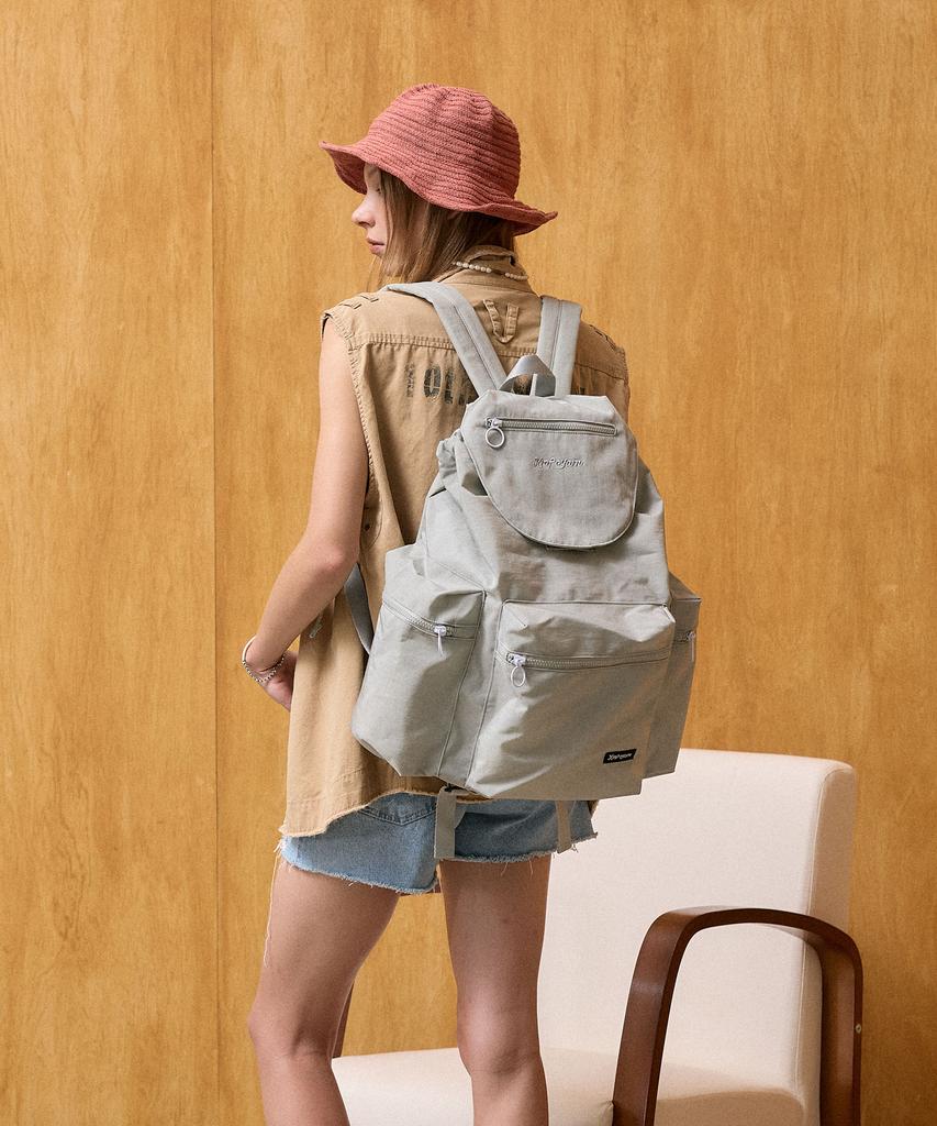 Krafyarn Boxy Pocket Backpack Grey Mint