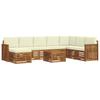 Outdoor Sofa Set 9 Pcs Natural and Cream Solid Acacia Wood