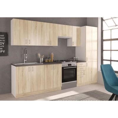 SARA Complete Modular Kitchen - 8 Elements - Sonoma Oak Decor - L 300 Cm - Worktop Not Included