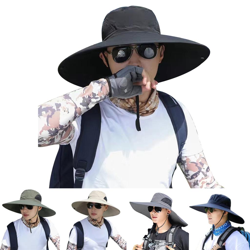 Men Large Brimmed Quick Drying Bucket Hats Fishermen Caps Outdoor Casual Cap Men Sunscreen Hat Outdoor Adventure Hat