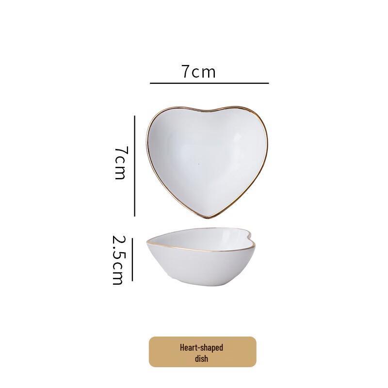 European Style Gold Rim Ceramic Dipping Dish