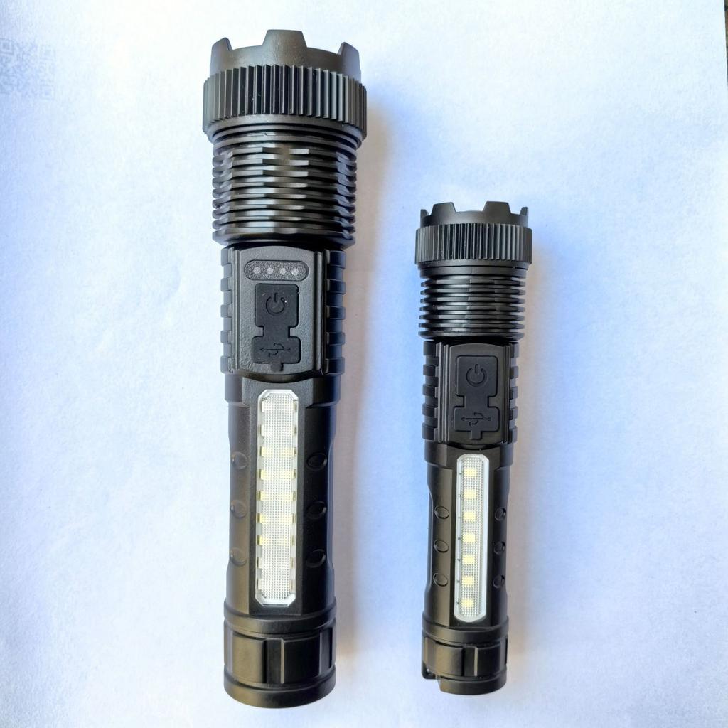 1 PCS Multifunctional Flashlight with Variable Focus and High Brightness Rechargeable LED, Equipped with 6 Lighting Modes and COB Side Lights