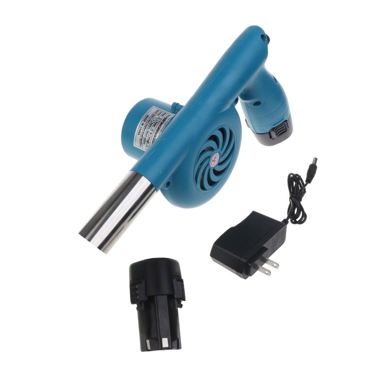 

Electric Air Blower With 2 Rechargeable Batteries Wireless Speed Control Fan Outdoor Fire Tool Camping Picnic Air Blower синій