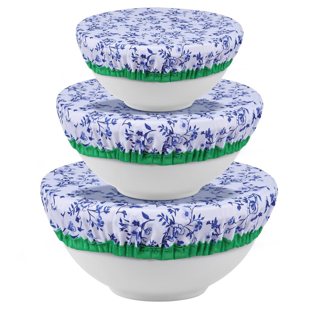 3Pcs Bowl Covers Cotton Cloth Dish Kitchen Fresh-Keeping Elastic Food Wrap Bowl Covers Storage Container Reusable