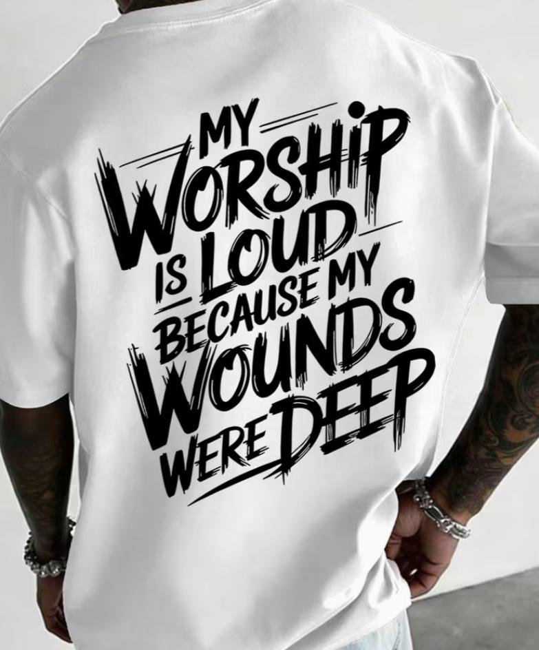 My Adoration Loud T-Shirt Deep Faith Edition Men s Black T-Shirt Purple White SAY LESS Suitable for Casual WearPLUS SIZE T-Shirt S разноцветный