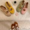 Retro Fairy Wind Yellow Flat Bottom Shallow Mouth Single Shoes Female Summer 2025 New with Skirt Inner Height Increase Mary Jane Shoes