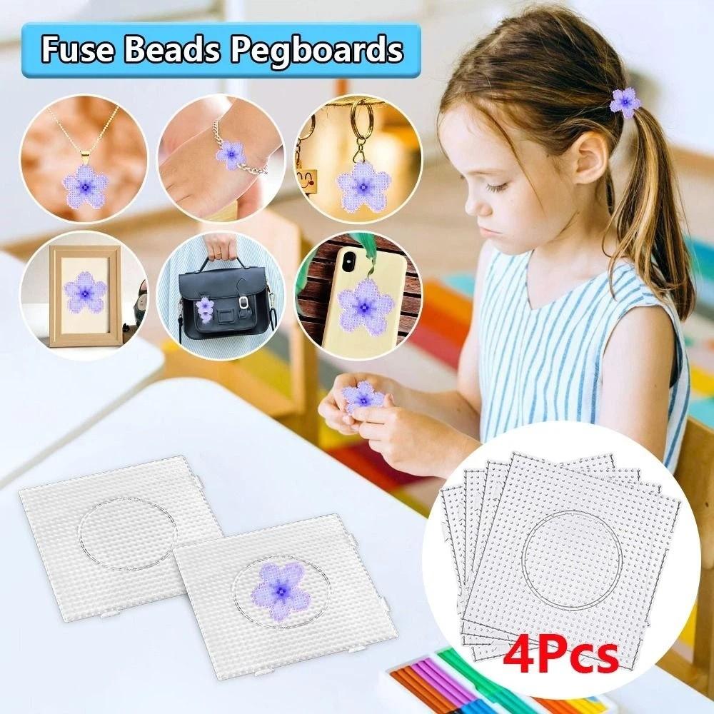 4Pcs Square Fuse Beads Pegboards High Temperature Resistance 2.6mm Hama Beads template  For Kids
