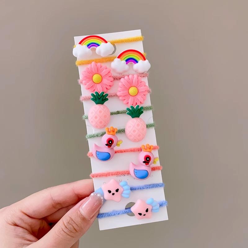 10-30PCS/Set, Cute Cartoon Animals, Hair Bands, Girls, Elastic Rubber Band, Headwear, Hair Accessories