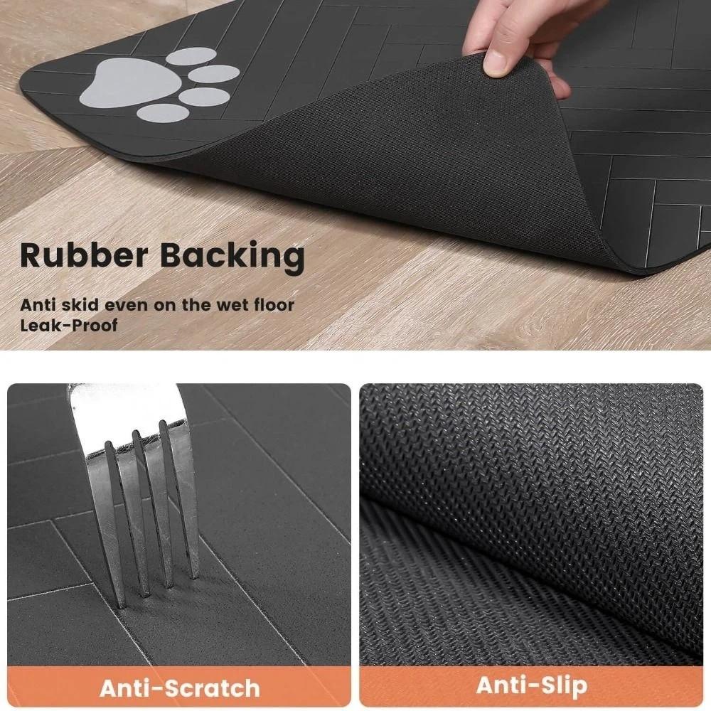 Gummiunterseite Haustiernapfmatten Wasserdicht Saugfähig Haustier Tischset Haustier Katze Hund Füttermatte Hunde Fütterung