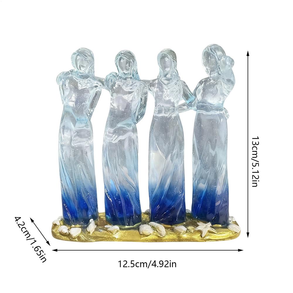 Sister Figurines Resin Collectible Friendships Sisters Sculpture For Female Women Birthday Christmas Mothers Day Indoor