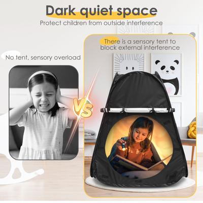 Tente sensorielle occultante pliable pour enfants, coin calme avec sac de rangement, tente occultante pour enfants en intérieur, pour enfants autistes