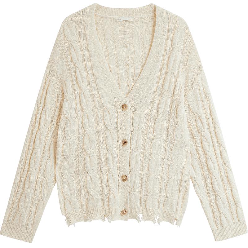 

Женский кардиган INMAN в стиле ретро с кабельным узором и V-образным вырезом M