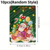 5/10pcsGold Stamping Christmas Greeting Card Christmas Tree Santa Claus Snowman Reindeer Flower Shop Bakery Hand Gift Friend Gif