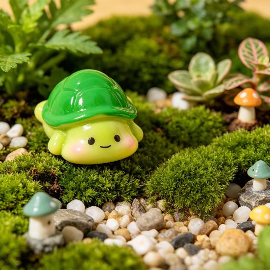 Mini Grüne Schildkröte Miniatur Harz Schildkrötenfigur Winzige Meeresbewohner Statue für Feengarten Mikrolandschaft Dekoration