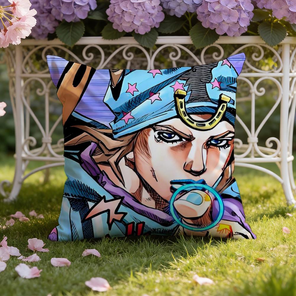 J-JoJo's B-Bizarre Adventure Cushion Cover Home & Car Dual-Scene Pillow Cover: Reversible for Premium Comfort