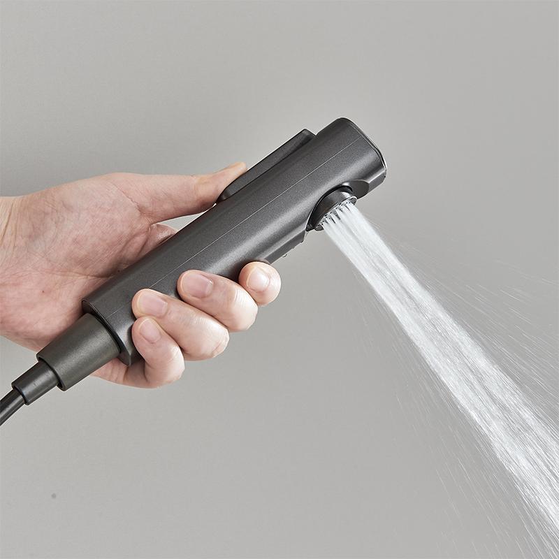 Grey Piano Digital Shower Set Intelligent Brass Bathroom Faucets Hot Cold Waterfall Tap Rainfall Gray Shower System Chuveiro