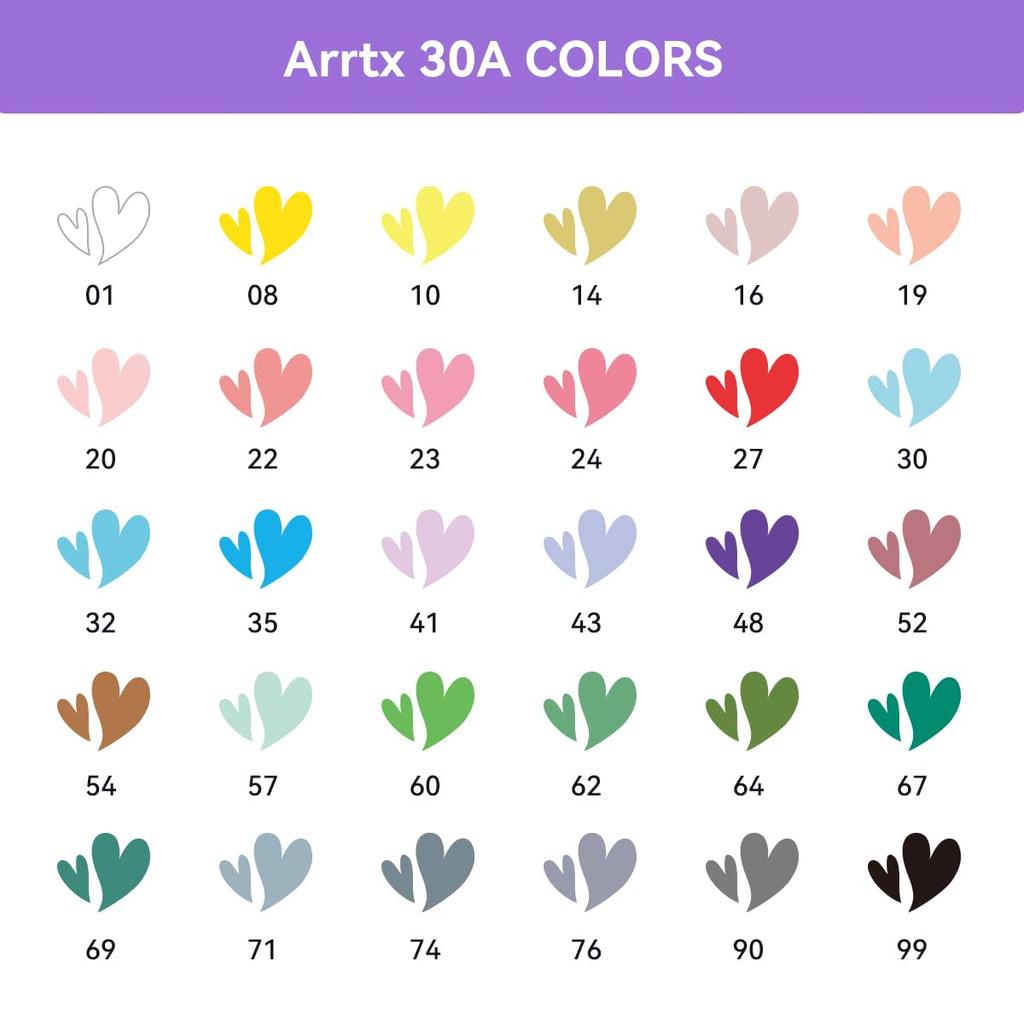 Arrtx Acrylic Paint Pen 30 Brush Tip Acrylic Marker Pen for Rock Fabric and DIY Projects Colors, Painting, Wood, Glass, Canvas, Metal, Plastic, (A)