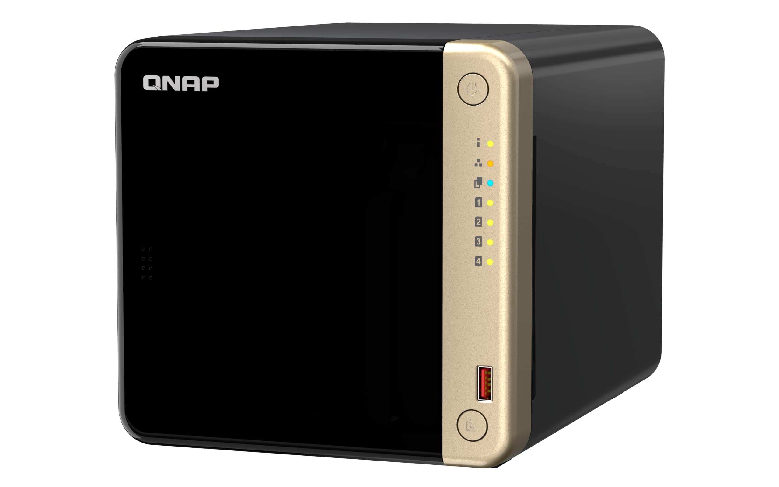 

QNAP desktop Intel Celeron PCIe dual network connectivity TS-464-8G-US 4-bay high-performance NAS, quad-core processor, M.2 slot, 2.5GbE чорний