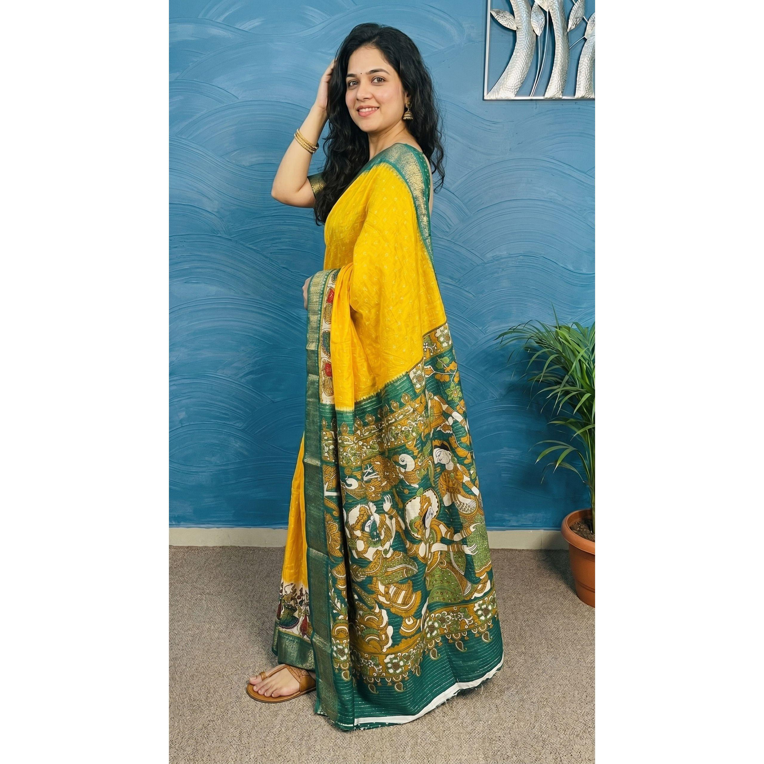 Designer Freehand Dola Doby Saree Collection
