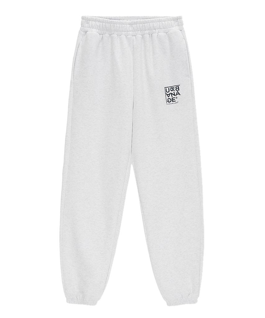 URBANAGE Logo Point Jogger Pants White Melange