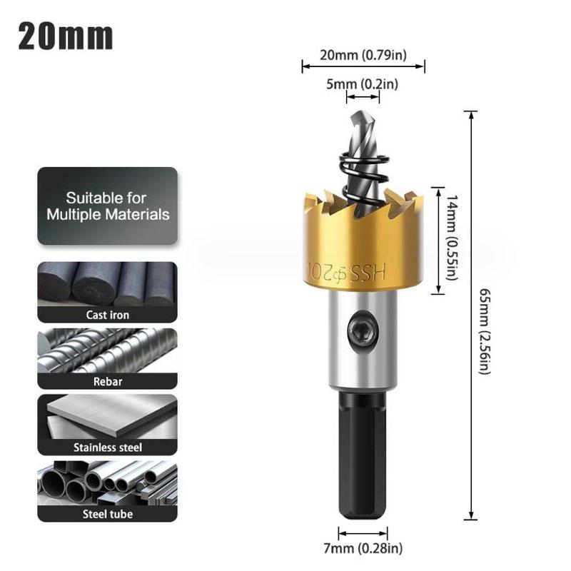 HSS Bi-Metal Hole Saw Kit with Drill Bits for Cutting Metal Stainless Steel Iron And Wood Hole Saw Cutter