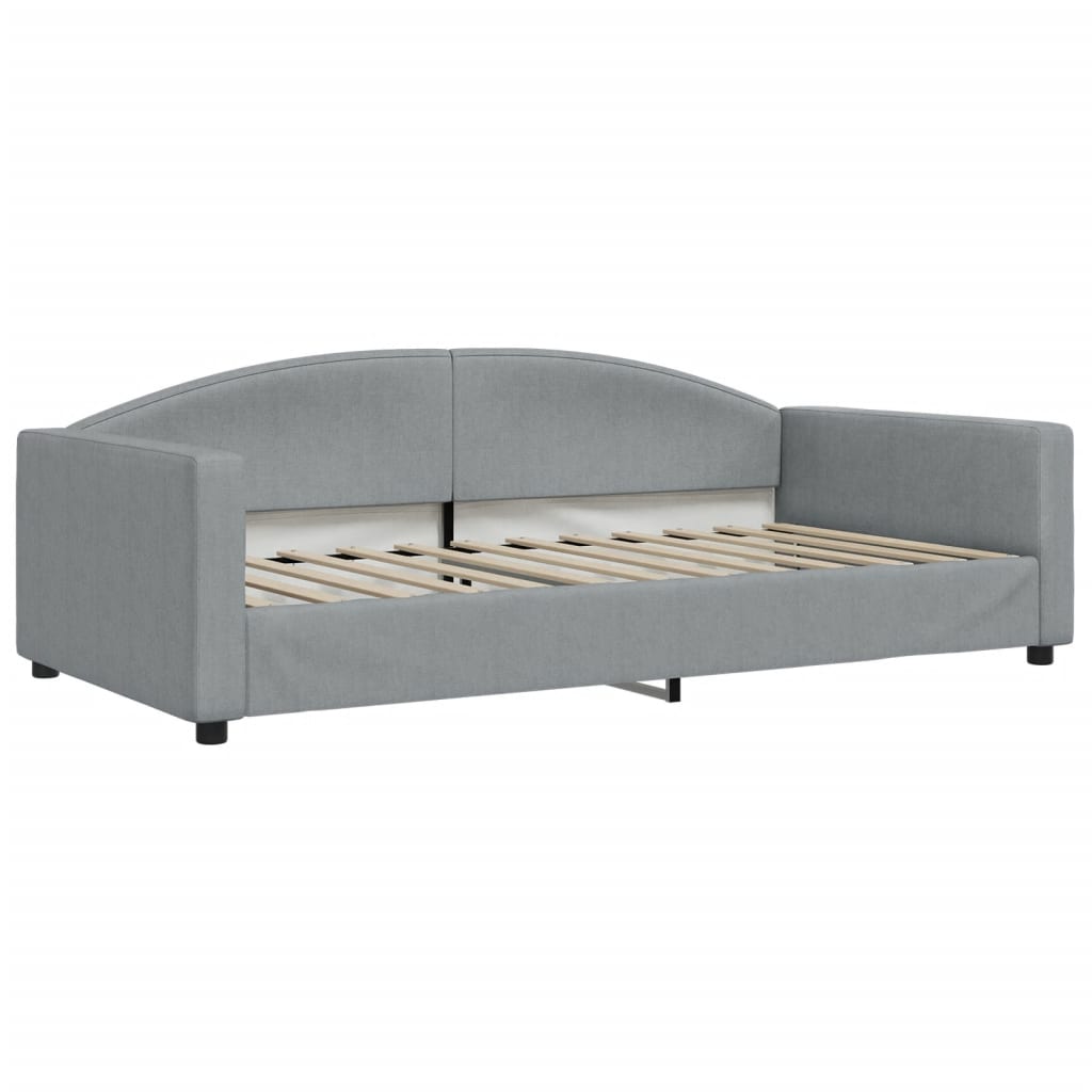 Vidaxl Sofa Rozsuwana Z Materacami, Jasnoszara, 100X200 Cm, Tkanina