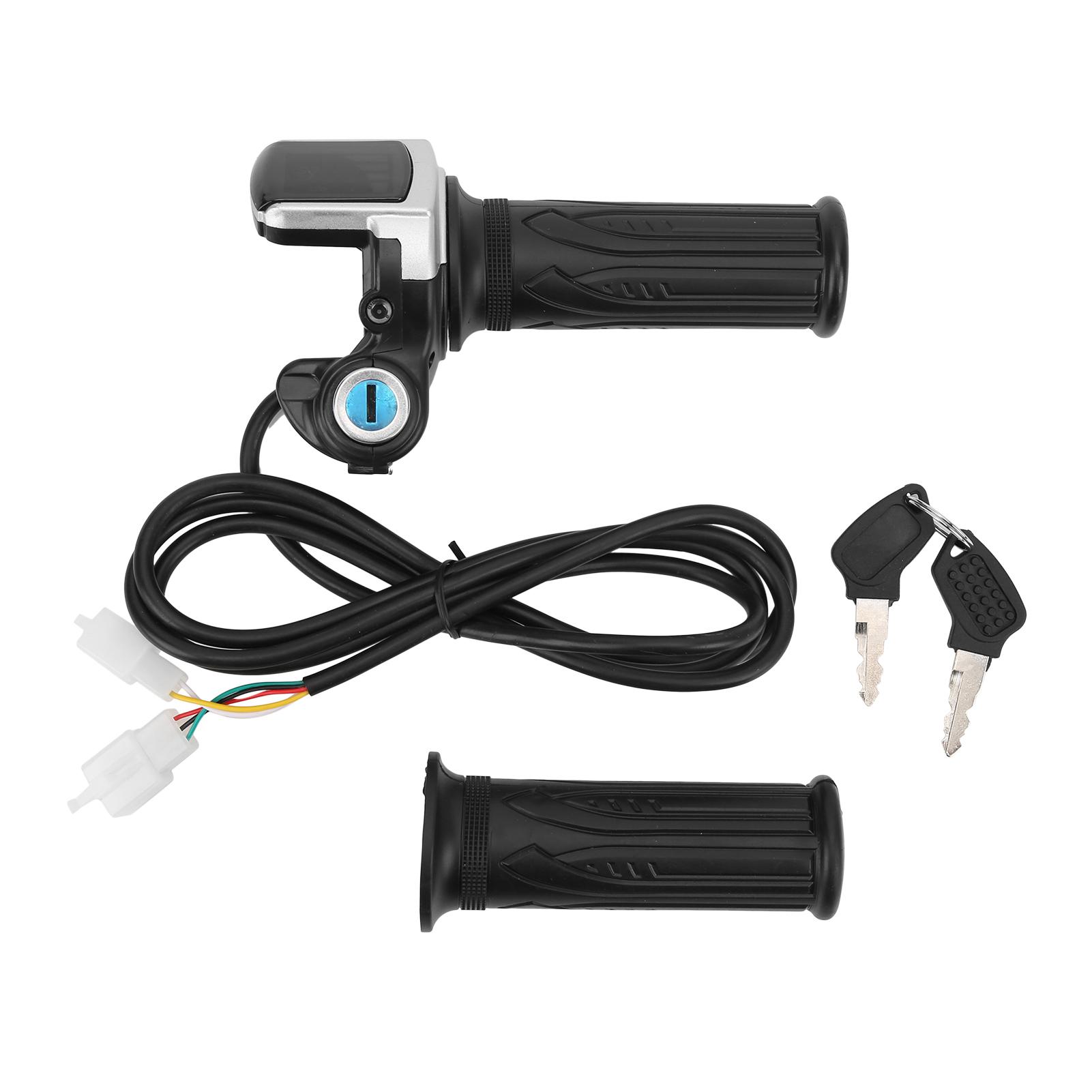 

Electric Bike Twist Throttle Grip Lock Key Set LED Indicator for Motorcycle Scooter 48V