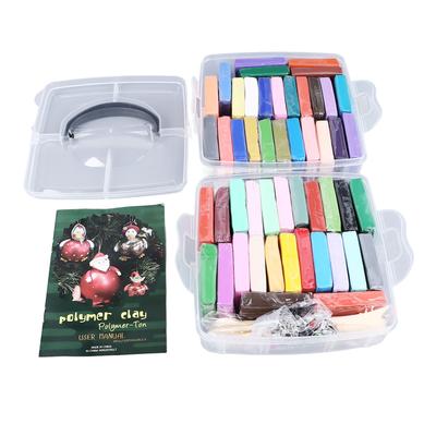50 Colours Modelling Clay Set DIY Safe Eco Friendly Light Easy Mouldable Polymer Clay Set for Children Over 3 Years Old