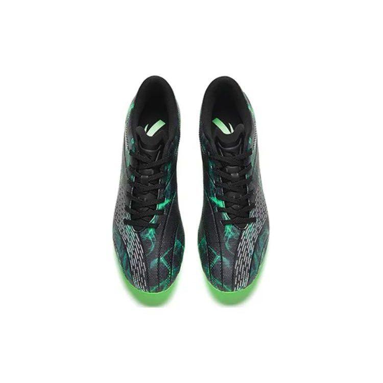 Anta MG Multi Ground Natural Grass Slip Resistant Soccer Shoes Men's Black Green 912332222-3