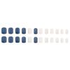 Elegant Ocean Blue and White Striped European Style Square Fake Nail Art Stickers