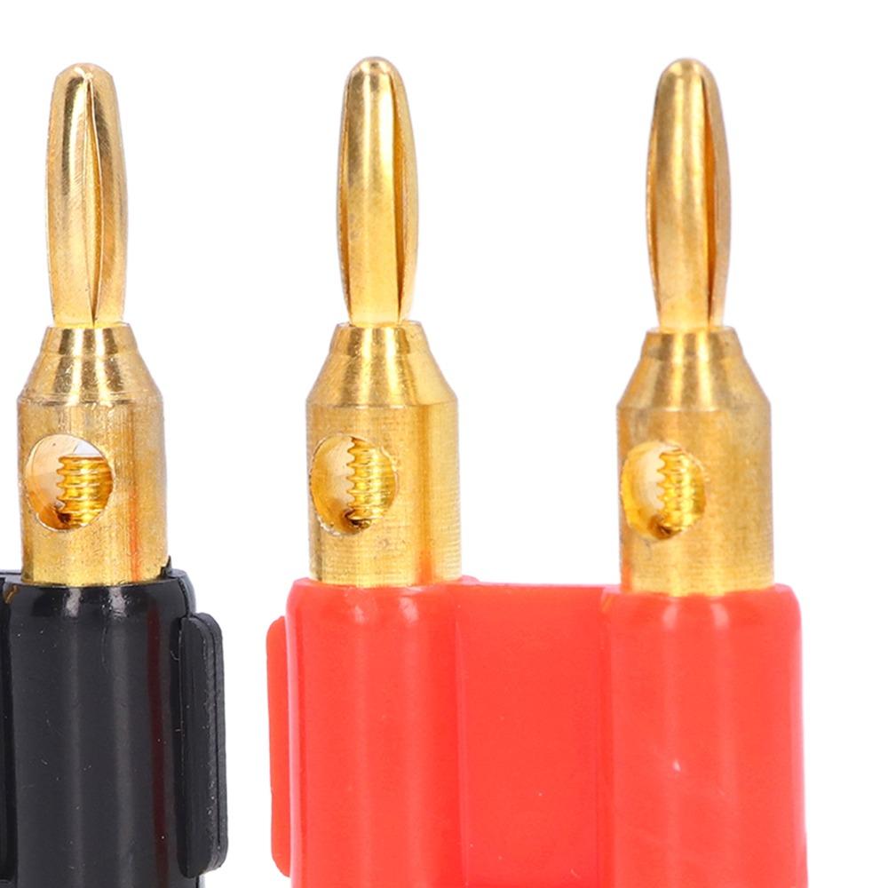 2PCS 2 Way Male Plug Banana Plug Stackable Design Dual Connection Stackable Banana Plug 32A 1000V Brass Connectors