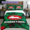 3-teiliges Bettbezug-Set (1 * Bettbezug + 2 * Kissenbezug, ohne Kern), South Sydney Rabbitohs Druck Bettwäsche Set, Schlafzimmer Dekor, Ganzjahres, Geburtstagsgeschenk