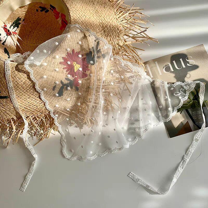 White Lace Triangle Towel, Fart Curtain Stacked, High-End Design, Sweet, Small Skirt, Fashionable And Lazy Style