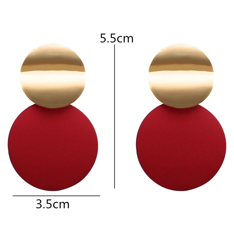 Big Statement Earrings Red Black White Gold Round Circle Oval Geometric Earrings for Women Punk Metal Earring Boho Jewelry 2020