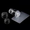 Nail Art Stamper Kit Clear Silicone Nail Stamping Kit Jelly Stamper with Scrapers for French Manicure DIY Nail Designs