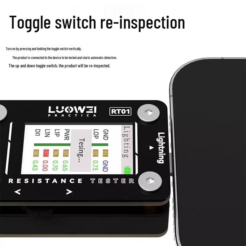 Luowei-RT01 Type-C Mobile Phone Tail Plug Detector for Apple, Huawei, Xiaomi Repair