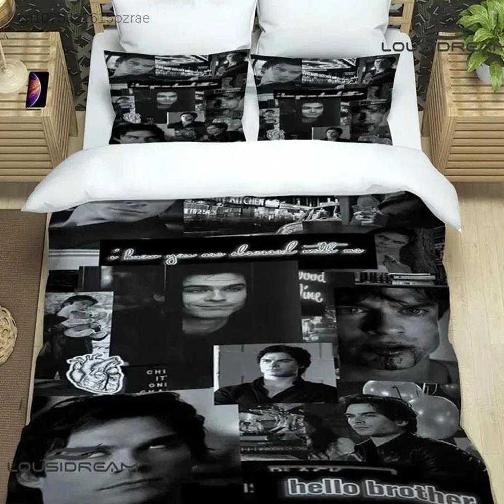 The Vampire Diaries Damon Salvatore Bedding Sets Exquisite Bed Supplies Set Duvet Cover Bed Comforter Set Bedding Birthday Gift