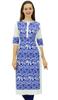 Phagun Women's Designer Straight Black Kurta 3 4 Sleeve Printed Casual